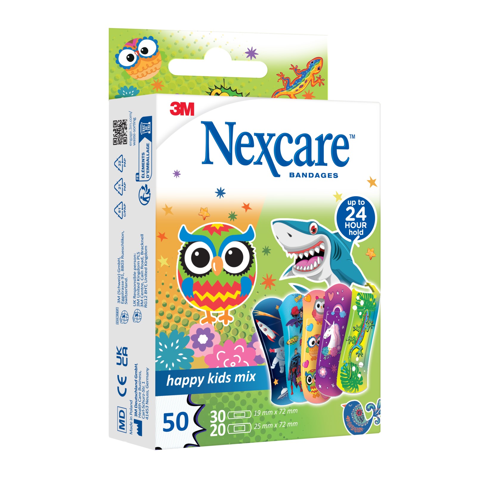 Nexcare™ Happy Kids Mix Plasters, assortiert, 50/Packung
