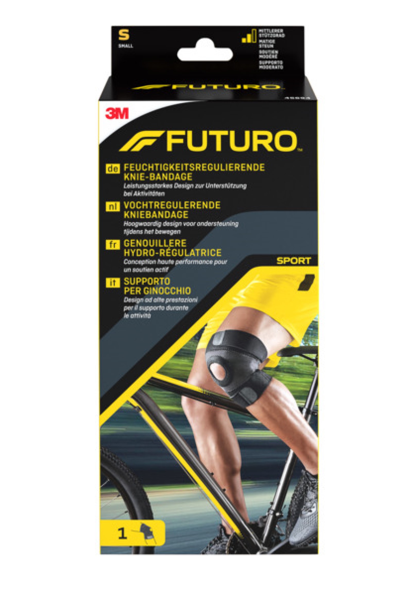 FUTURO™ Feuchtigkeitsregulierende Knie-Bandage 45694, S SPORT (33.0 - 38.1 cm)