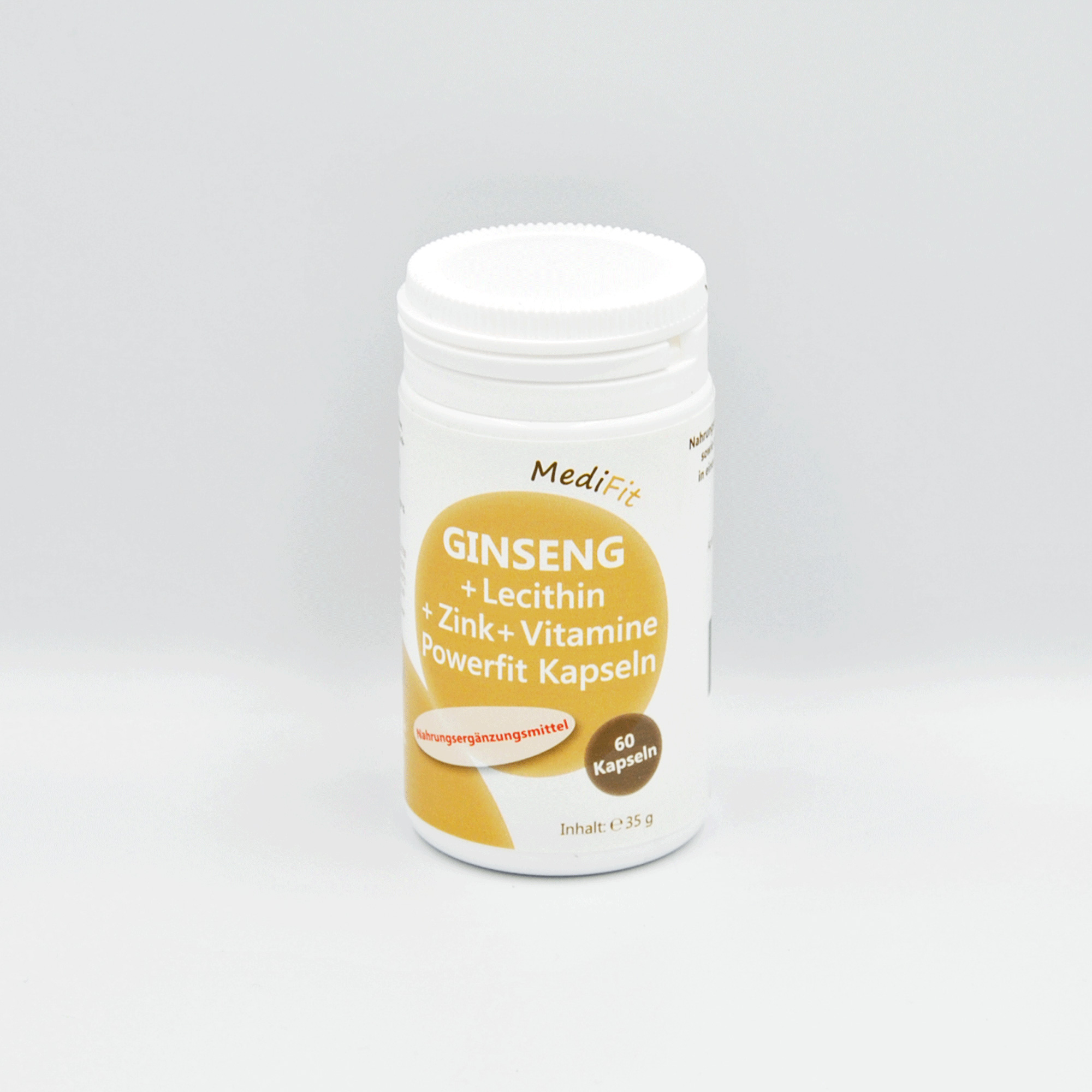 Ginseng + Lecithin + Zink + Vitamine Powerfit Kapseln