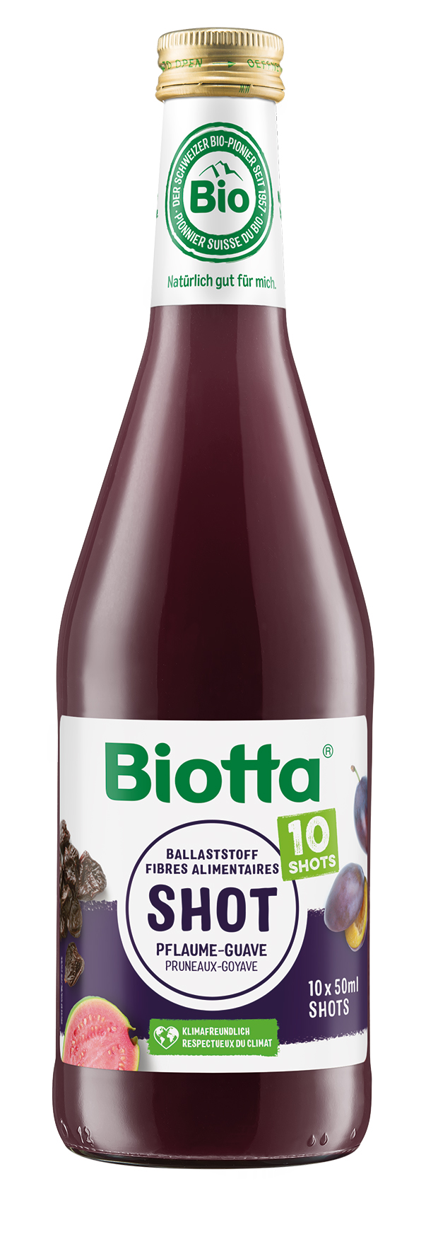 Biotta Ballaststoff SHOT Pflaume-Guave – Bio