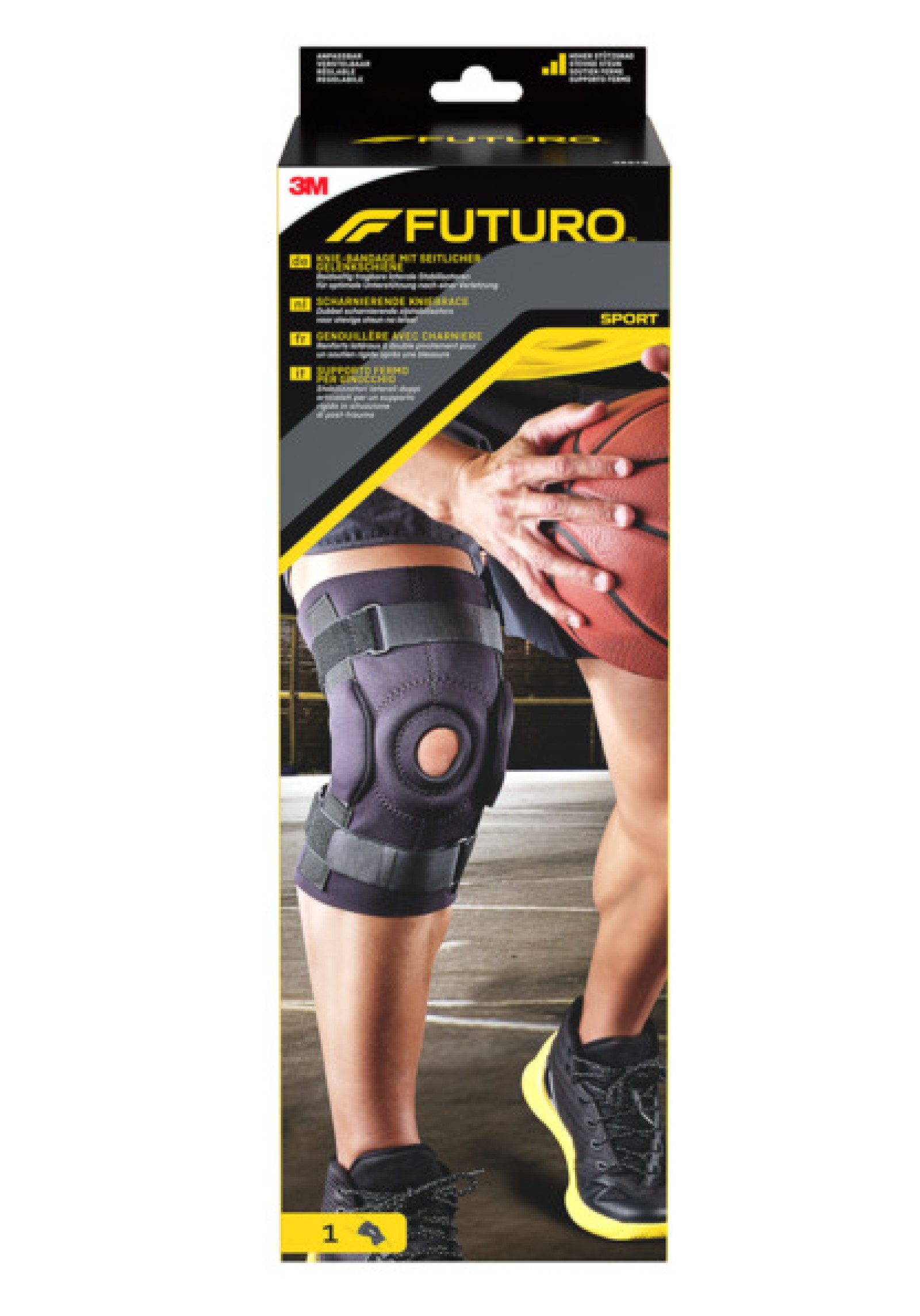 FUTURO™ Knie-Bandage mit seitlicher Gelenkschiene 48579, Verstellbar SPORT (40.6 - 55.9 cm)