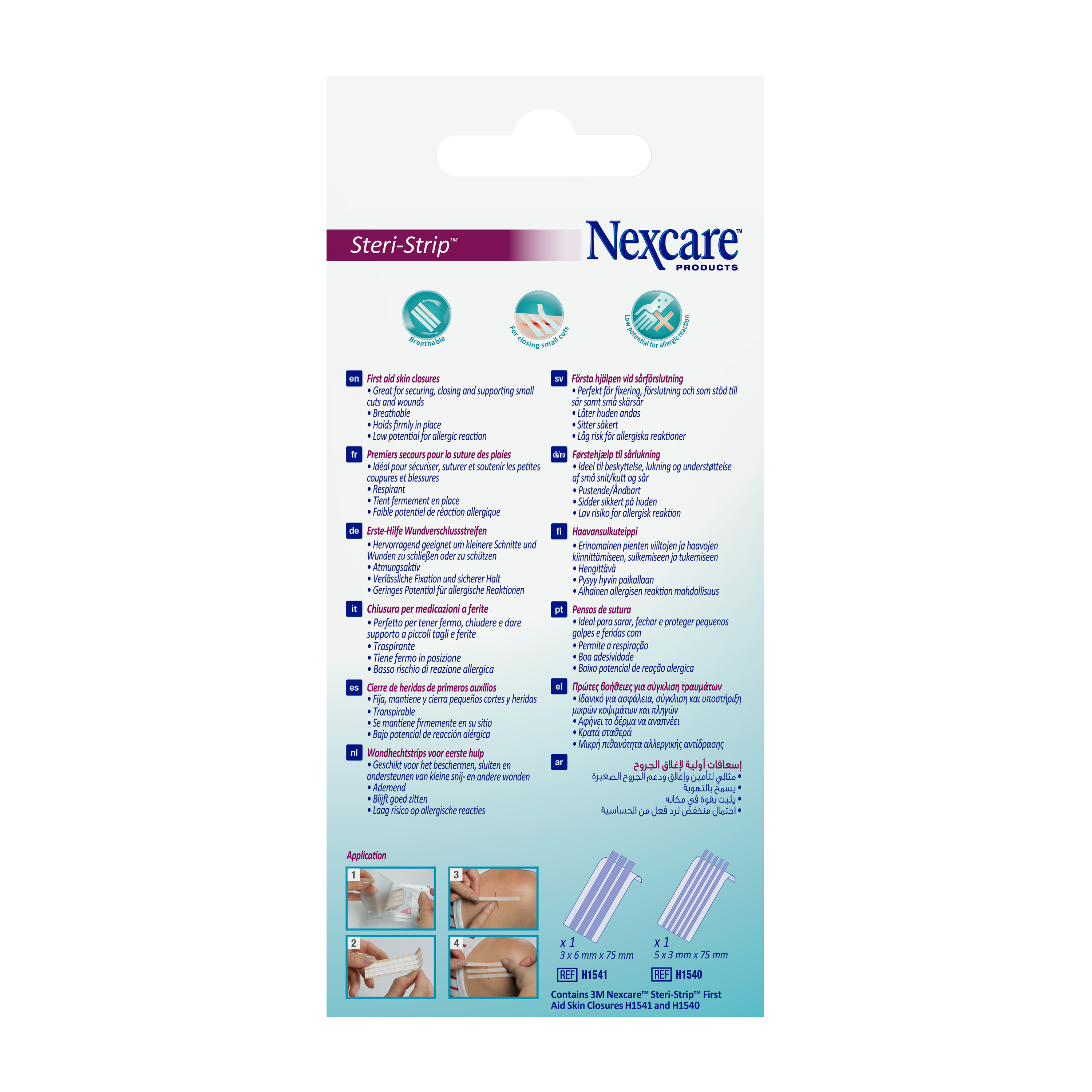 Nexcare™ Steri-Strip™ Wundverschlusstreifen weiß, 2 Grössen gemischt, 8 Stück