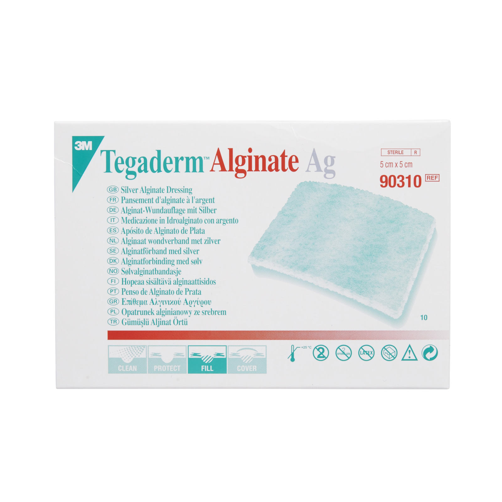 3M™ Tegaderm™ Alginate Ag 5 cm x 5 cm, 90310, 10 / Packung