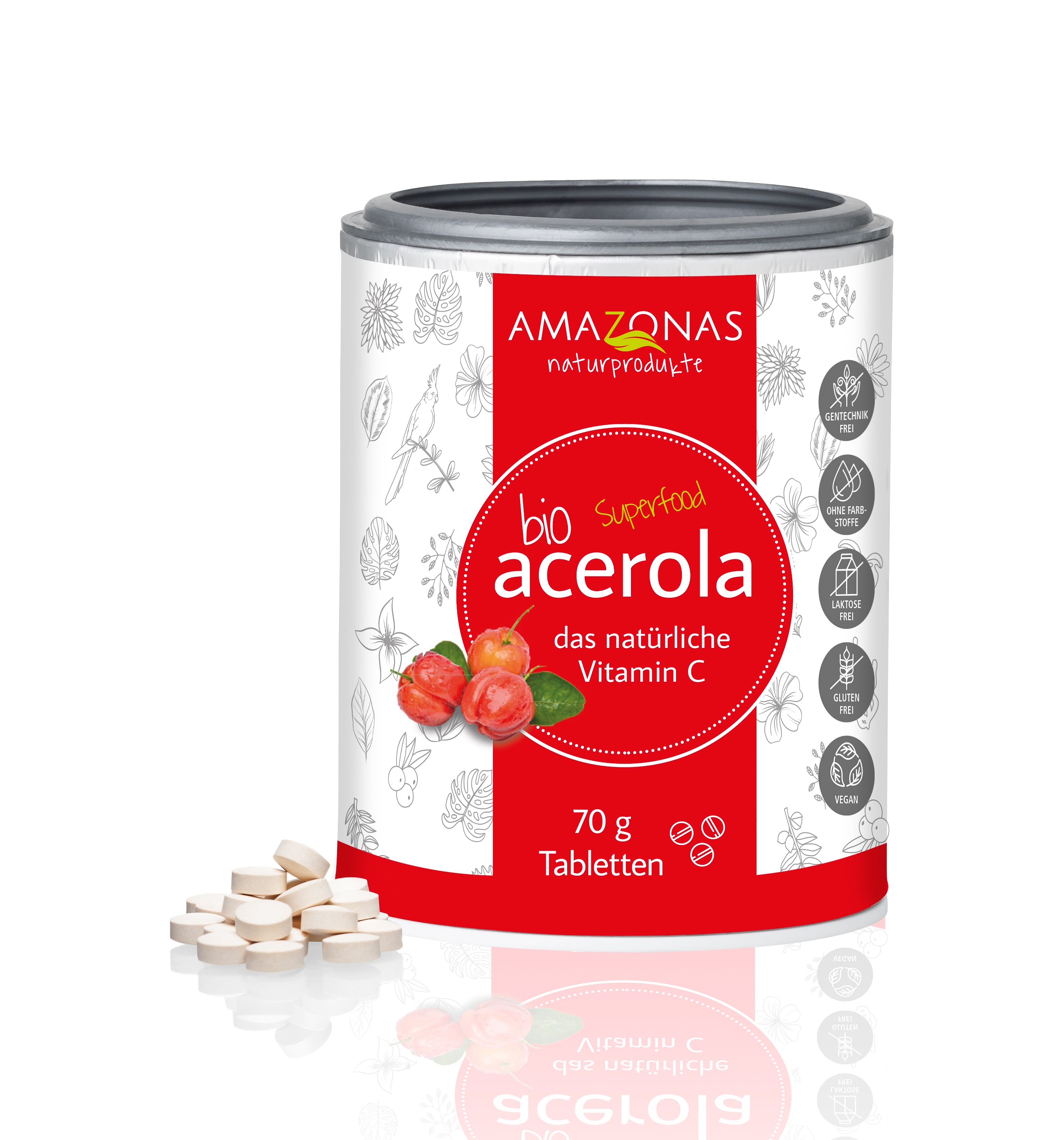 BIO Acerola Vitamin C Lutschtabletten mit 17% natürlichem Vitamin C, 120 Tabl.