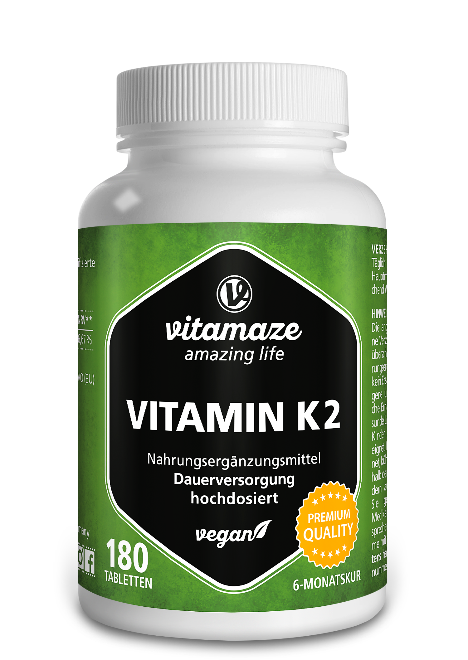 Vitamaze Vitamin K2 200mcg hochdosiert vegan Deine Apotheke