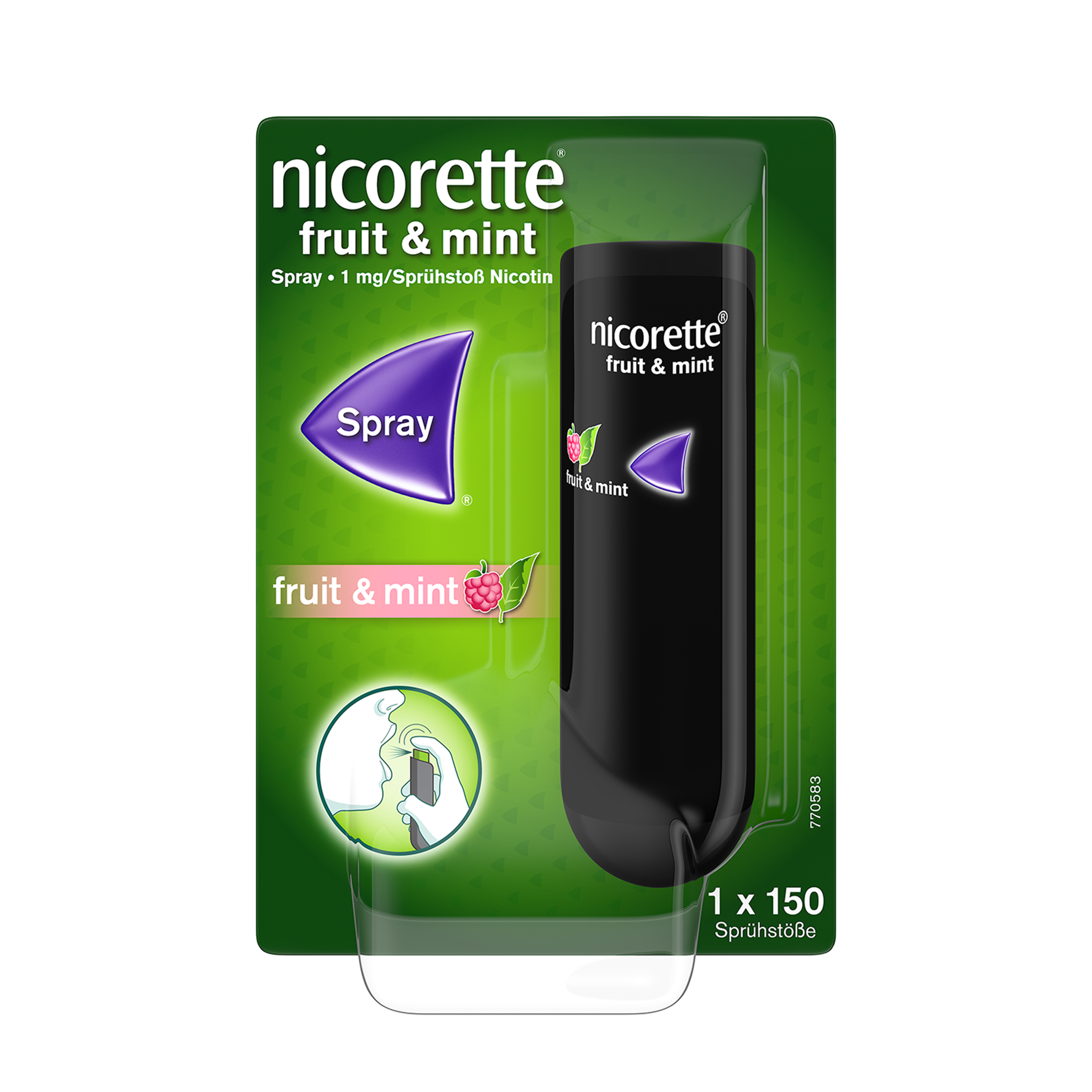 Nicorette Fruit & Mint  Spray 1 mg/Sprühstoß - Spray zur Anwendung in der Mundhöhle, Lösung
