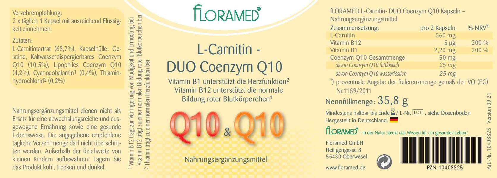 Floramed L-Carnitin - DUO Coenzym Q10