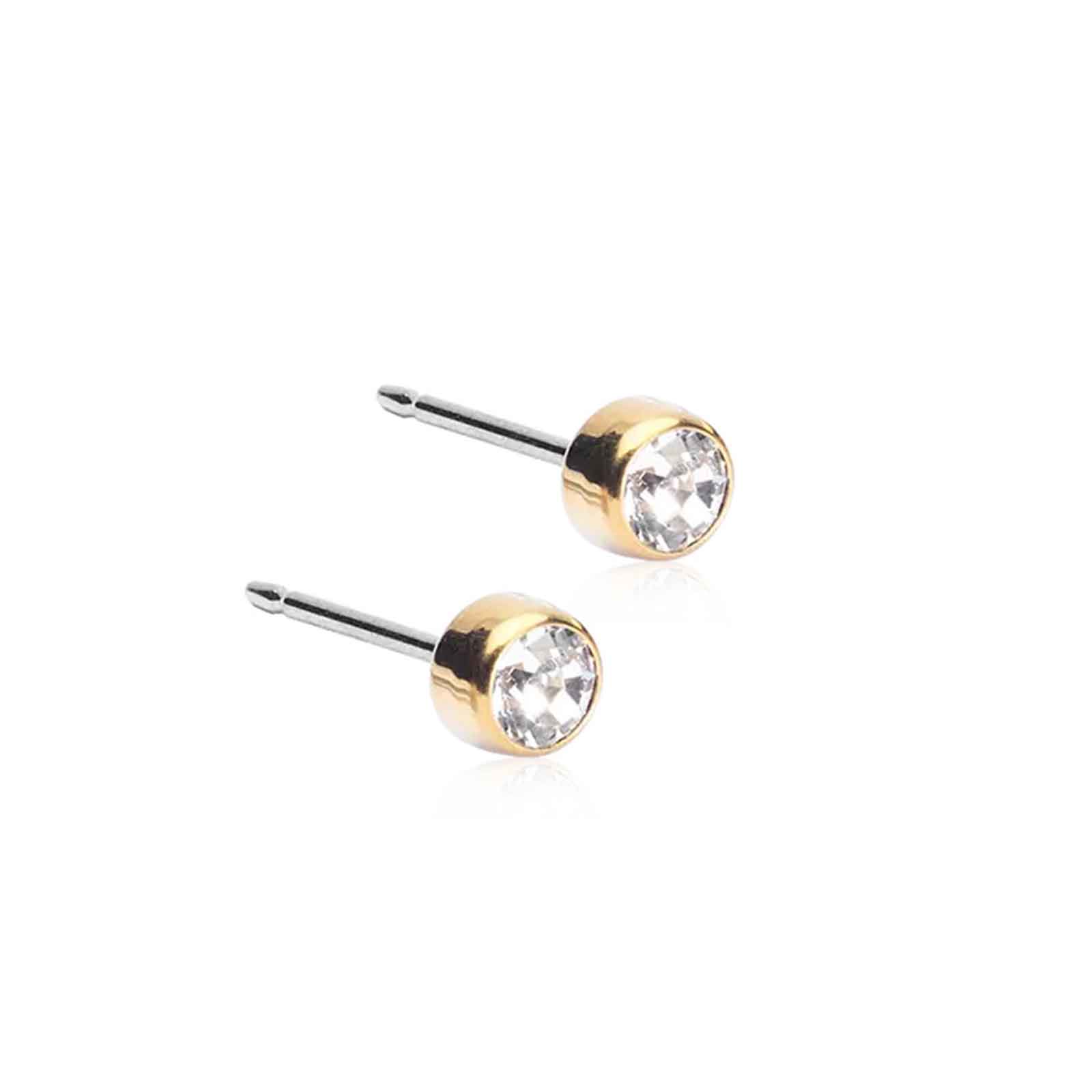 Blomdahl Ohrstecker Bezel Gold Titan 5mm (1 Stk.)