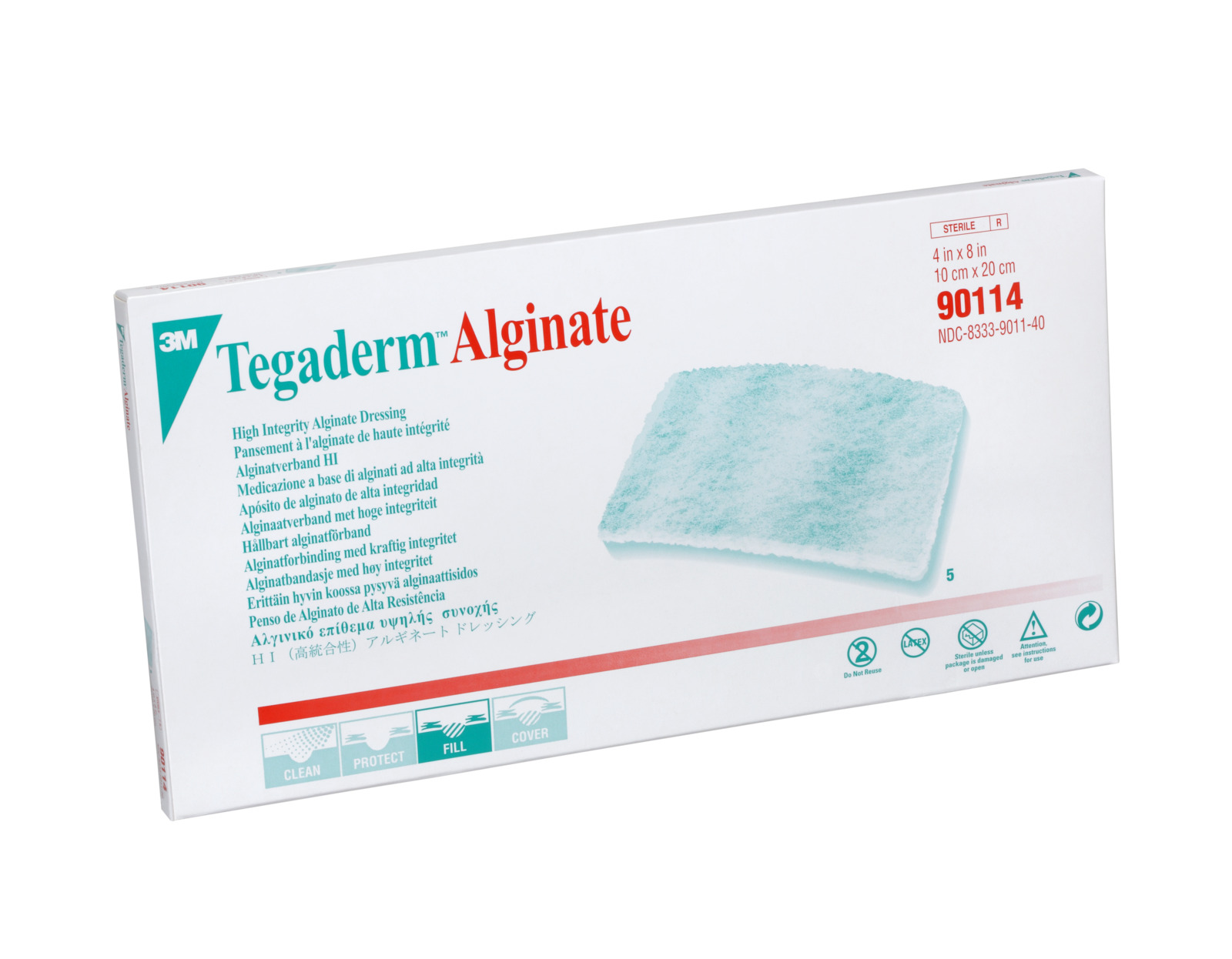 3M™ Tegaderm™ Alginate, Calcium-Alginatverband, 90114, 20 cm x 10 cm, 5 / Packung
