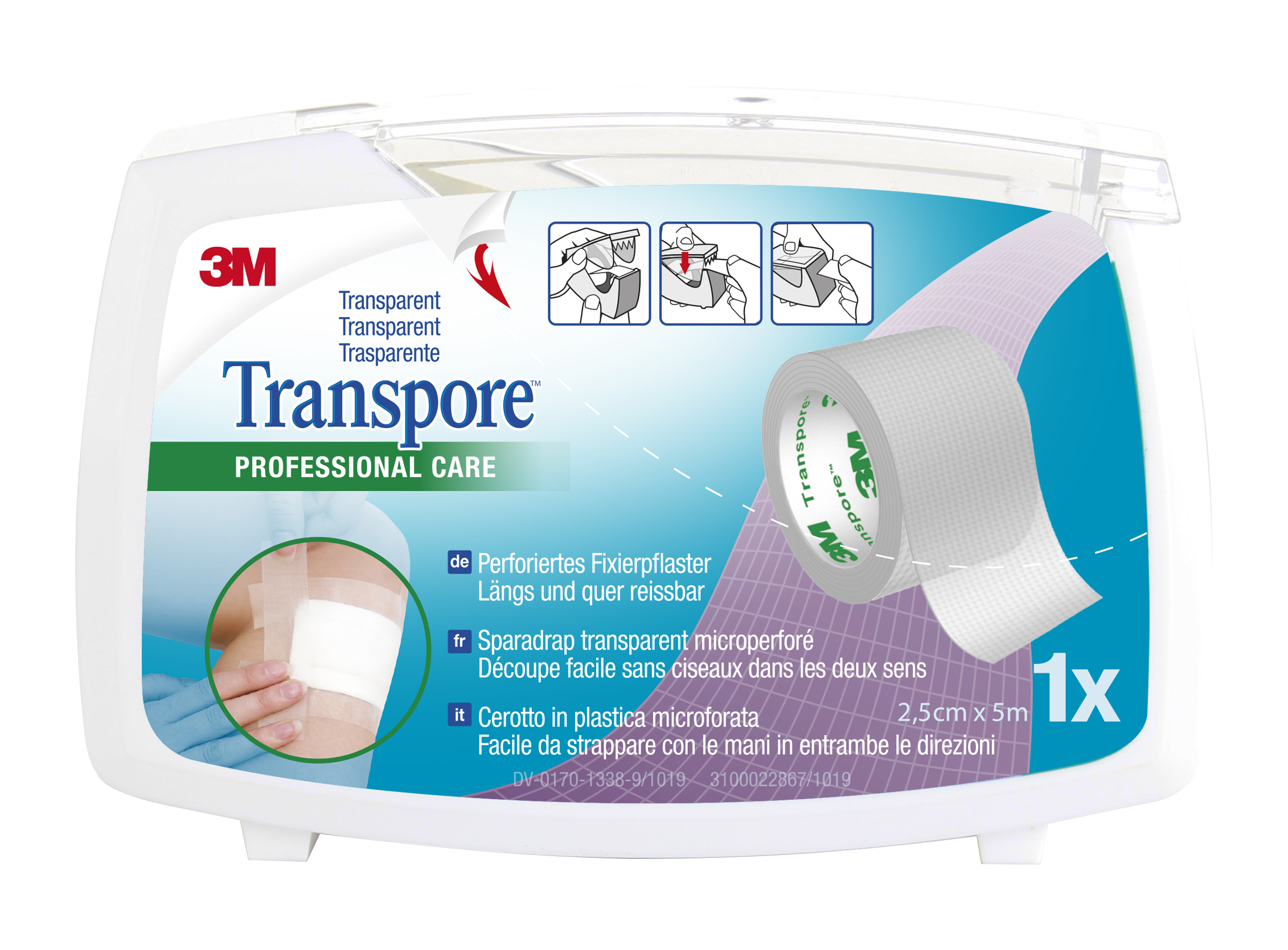 3M Transpore Dispenser 25 mm x 5 m