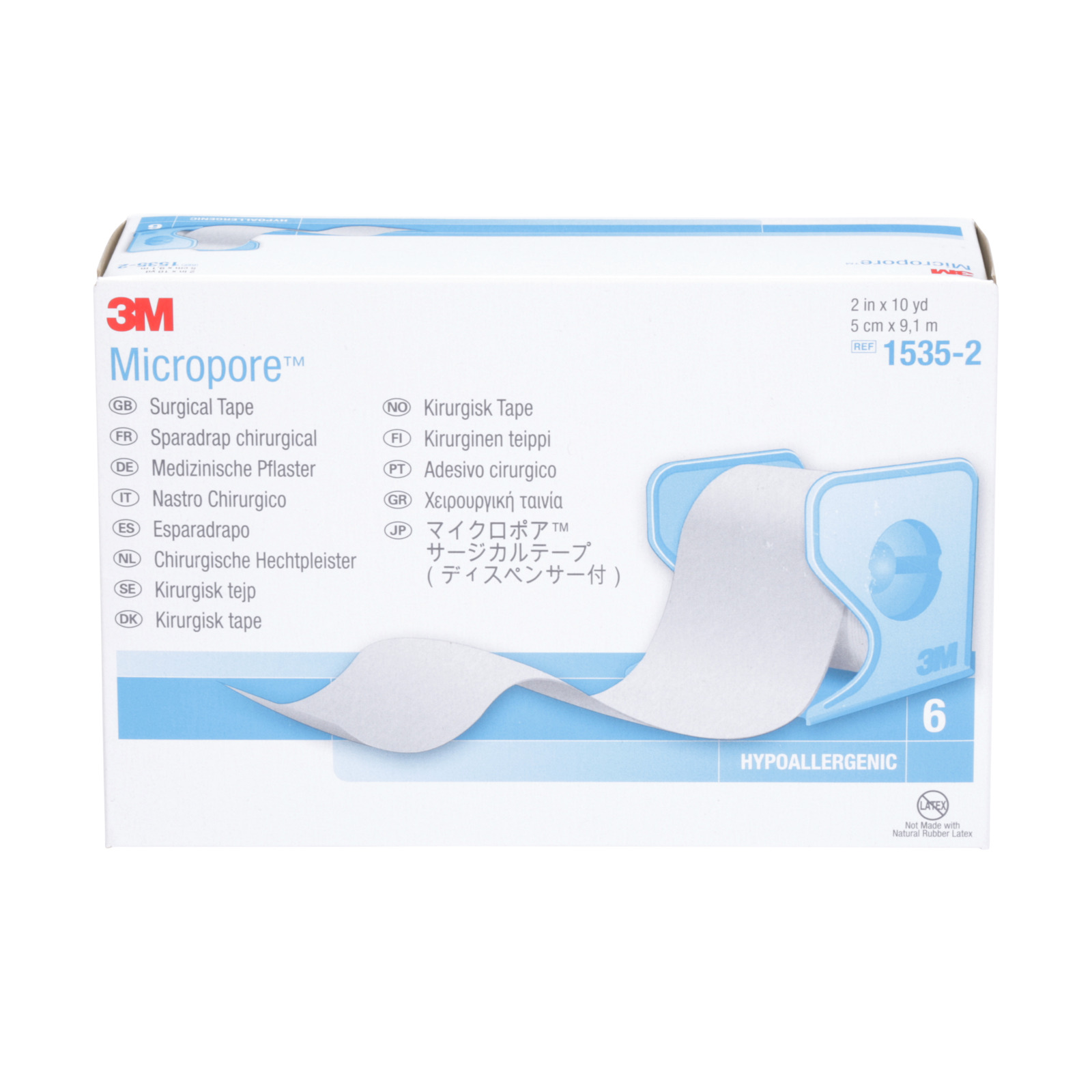 3M™ Micropore™ Wundpflaster – 1535-2, 6 Stück/Packung