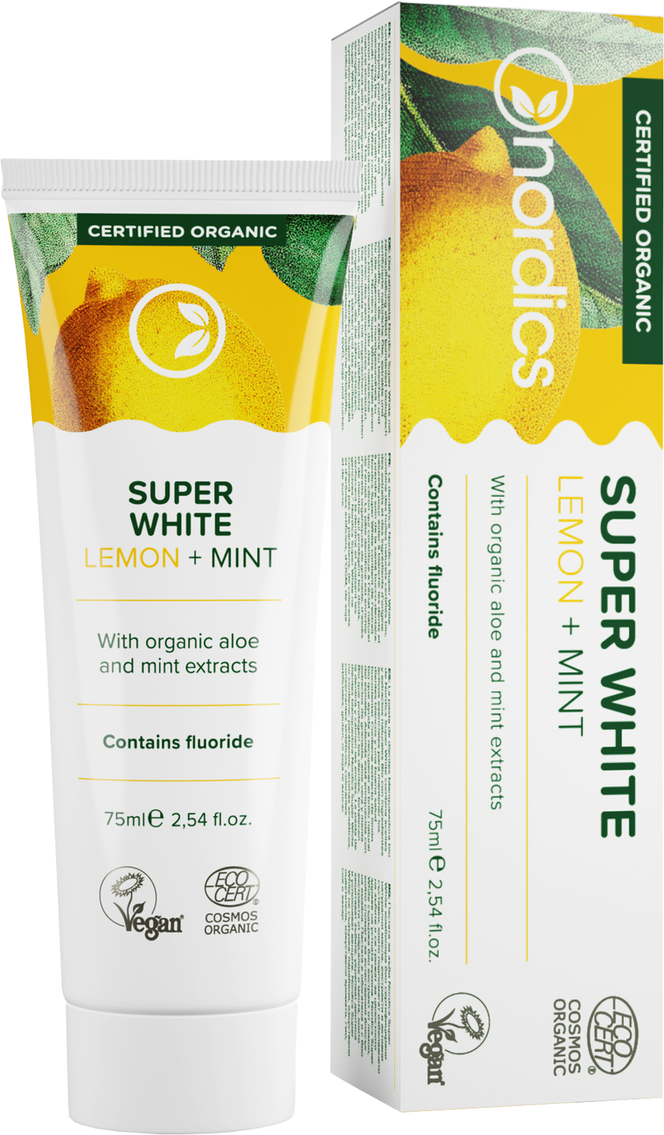 Nordics Bio Zahnpasta Whitening Super White Zitrone & Minze