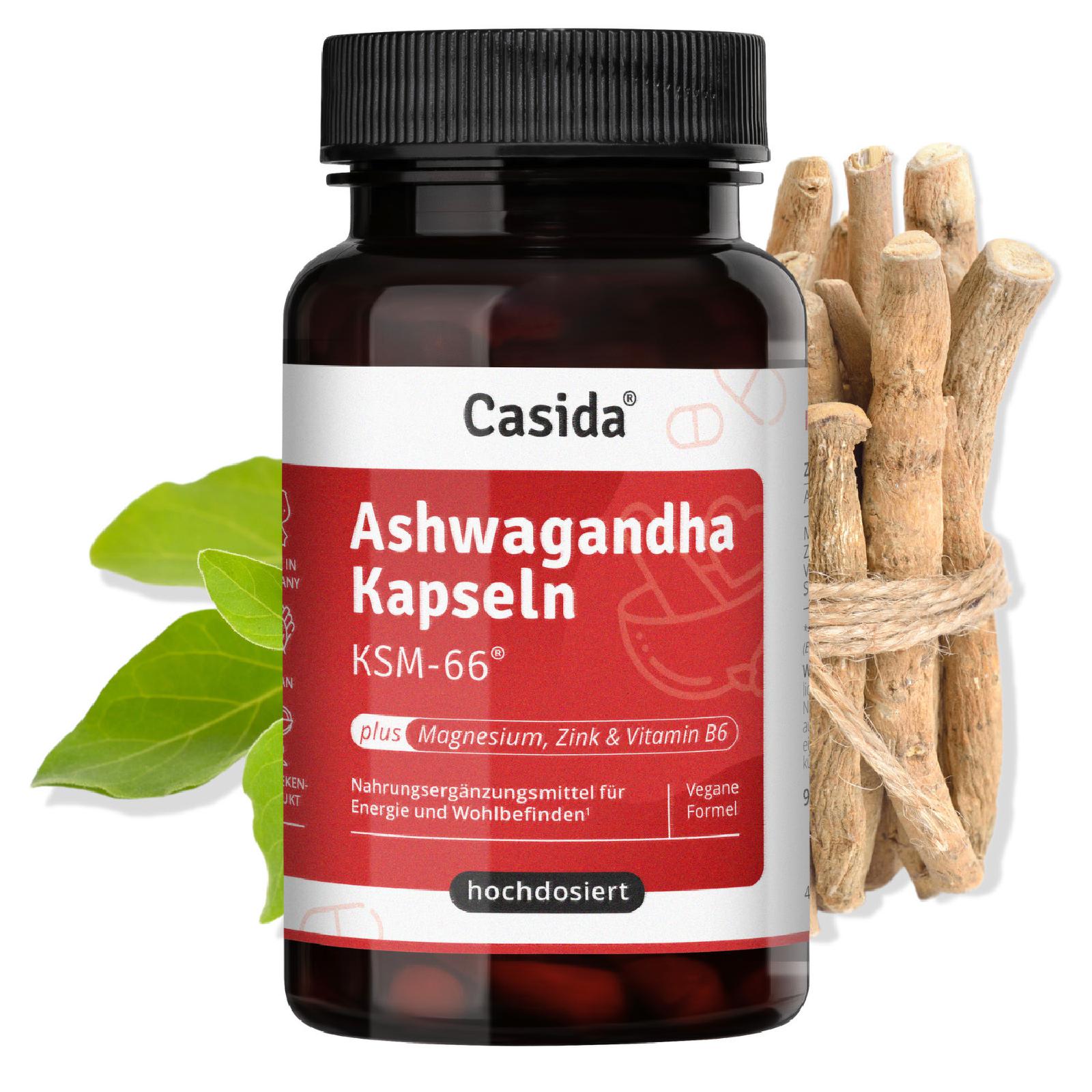 Ashwagandha Kapseln KSM-66® plus Magnesium, Zink und Vitamin B6