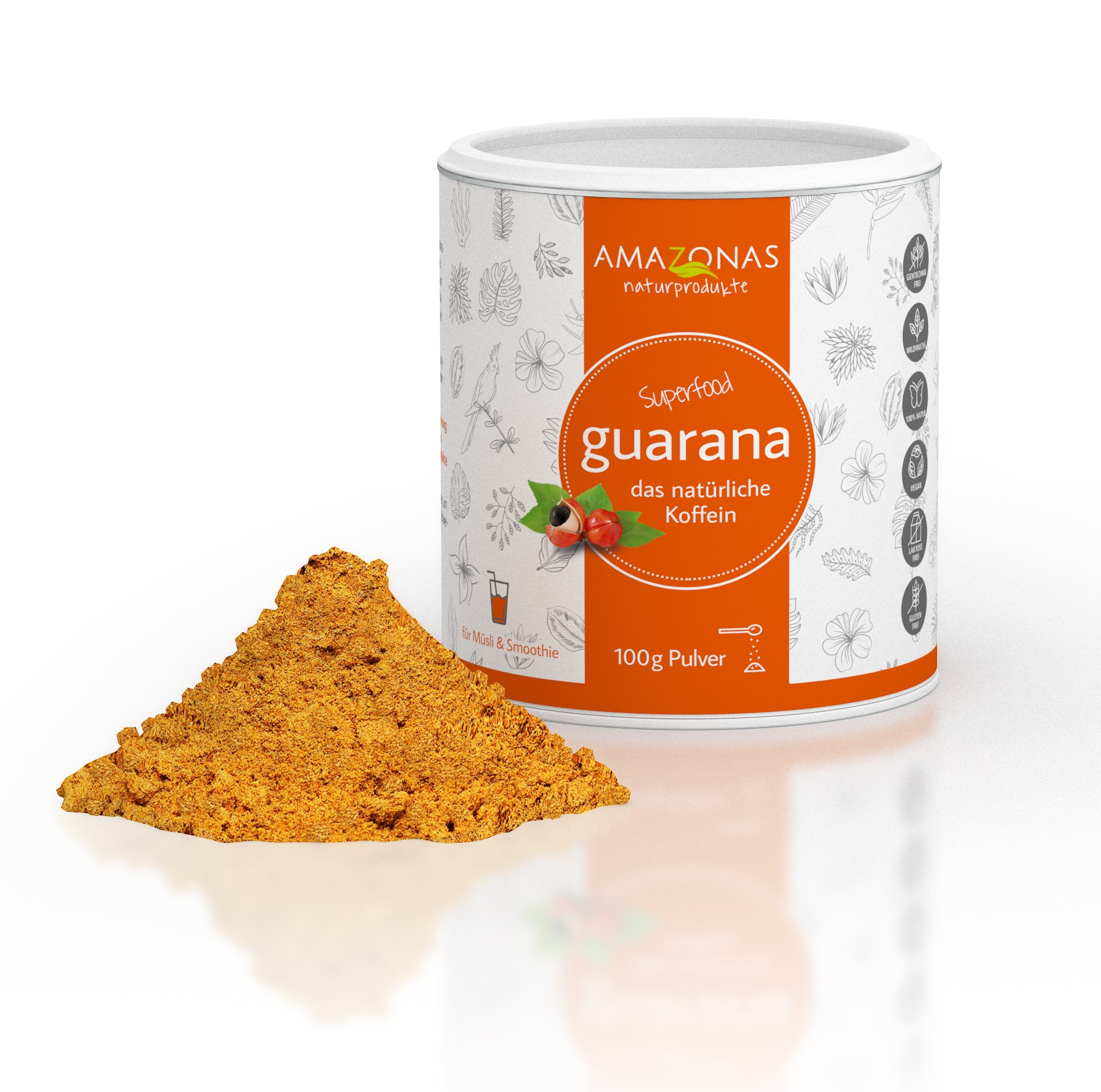 Guarana Pulver, 100g, das Original aus dem Amazonas, 100% natürliches Koffein